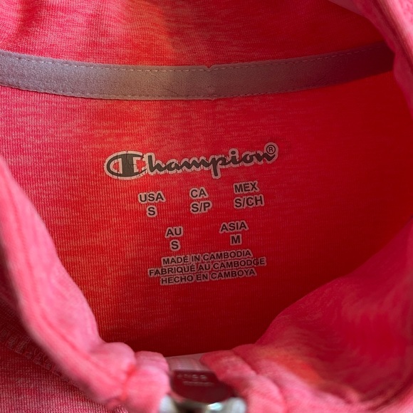 Bright pink champion zip up size small. - Picture 3 of 6
